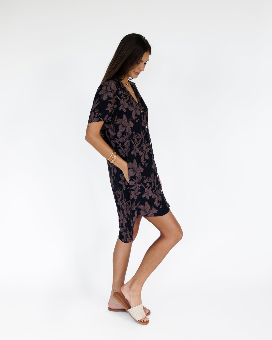 Garden Isle / Paia Shirt Dress / Midnight KEANI APPAREL