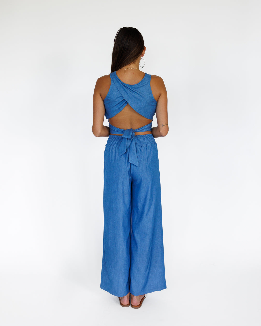 Hoku Tie-Back Top / Denim Drift KEANI APPAREL