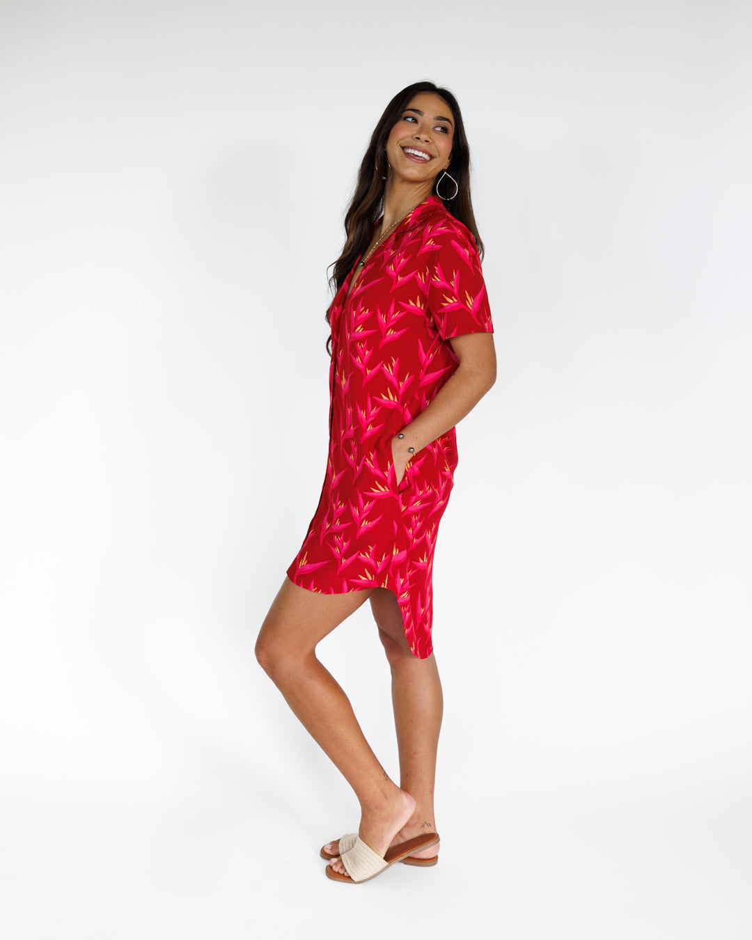 Heliconia / Paia Shirt Dress / Hot Tropic KEANI APPAREL