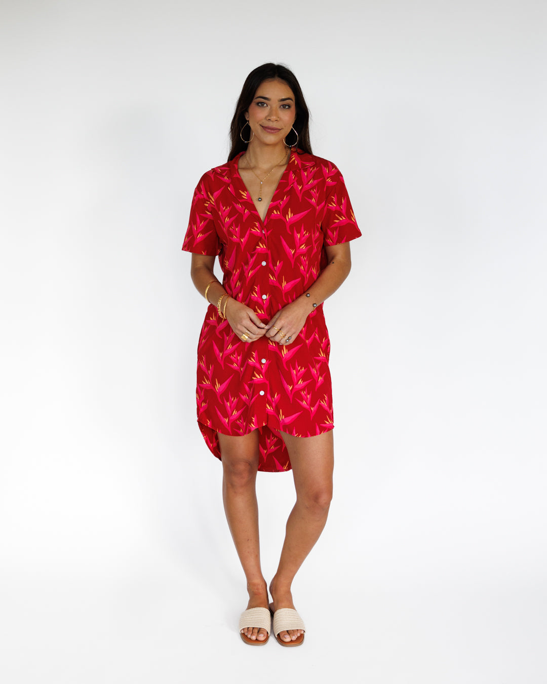 Heliconia / Paia Shirt Dress / Hot Tropic KEANI APPAREL