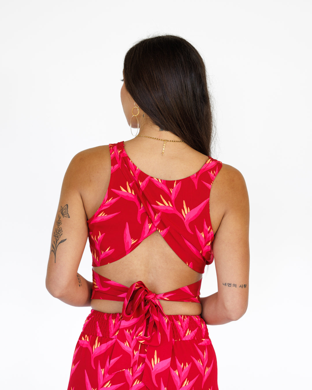 Heliconia / Hoku Tie-Back Top / Hot Tropic KEANI APPAREL