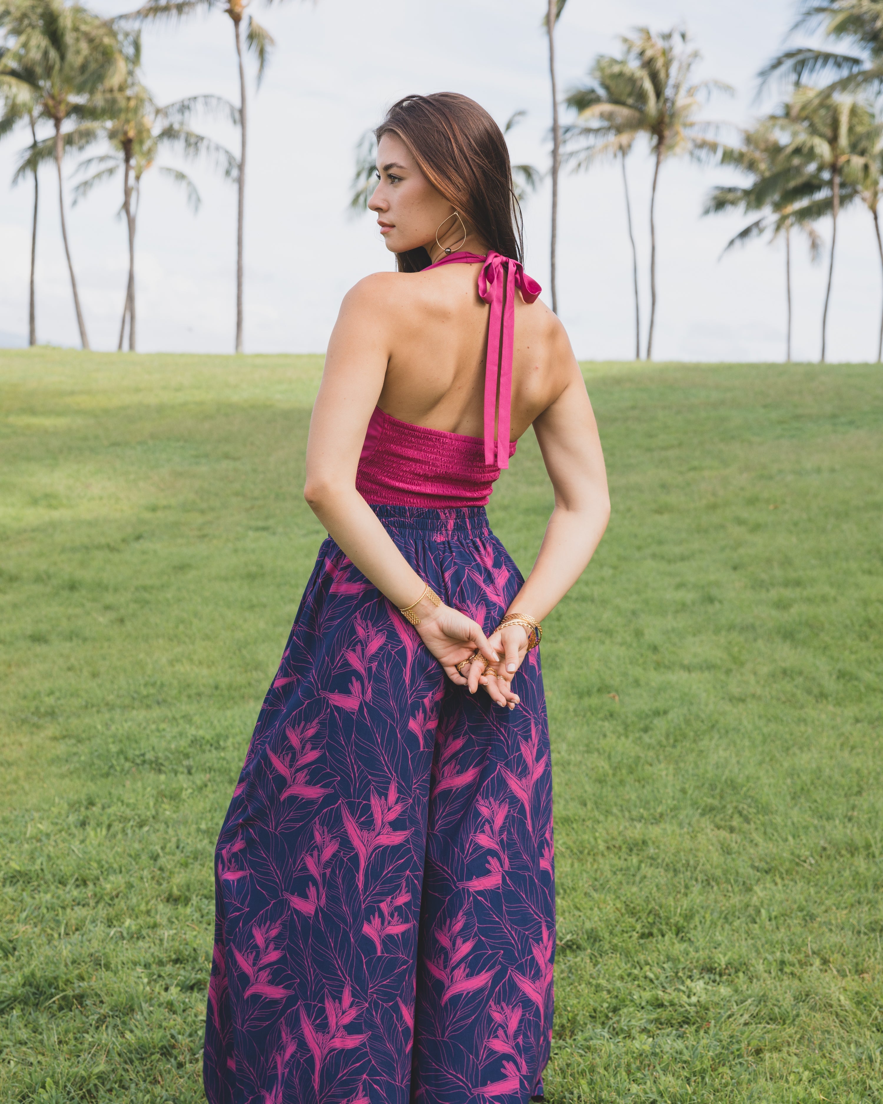 Nāhiku / Peahi Palazzo Pant / Rosé on Indigo / Classic Length KEANI APPAREL
