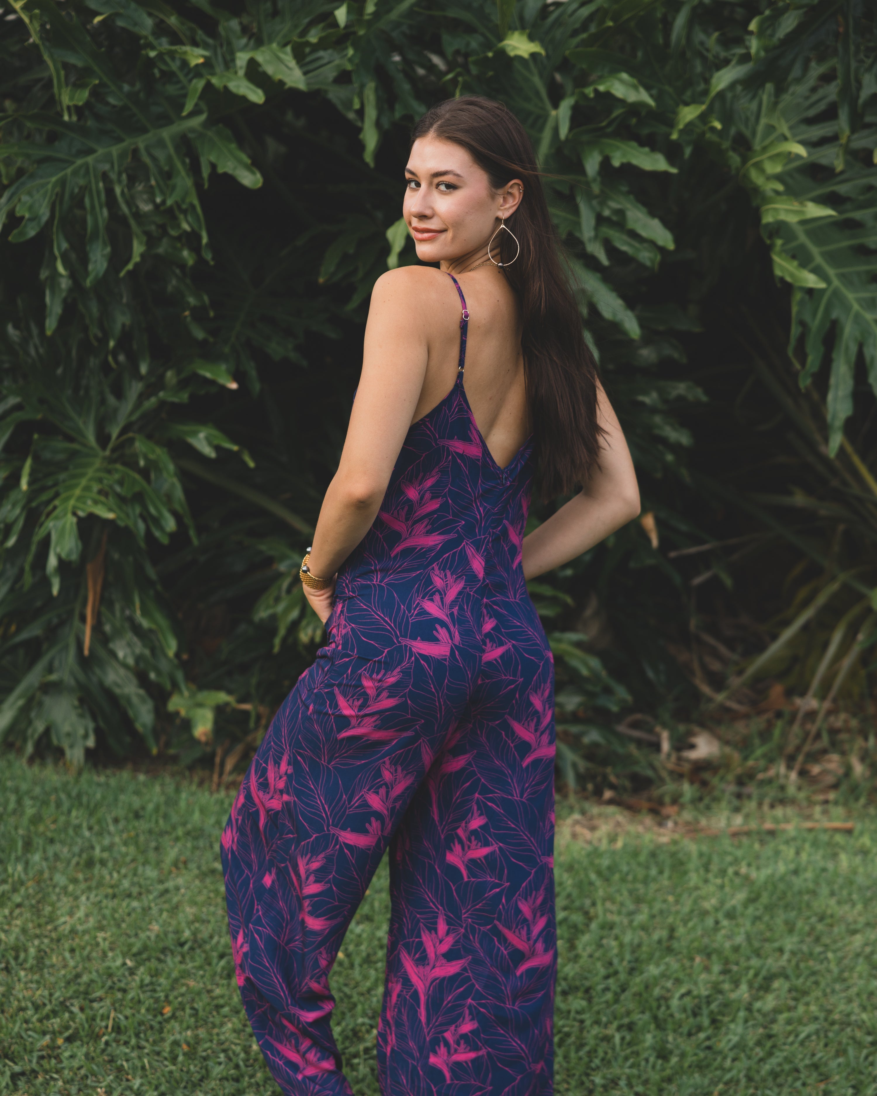 Nāhiku / Haiku Jumpsuit / Rosé on Indigo / Extra Long KEANI APPAREL