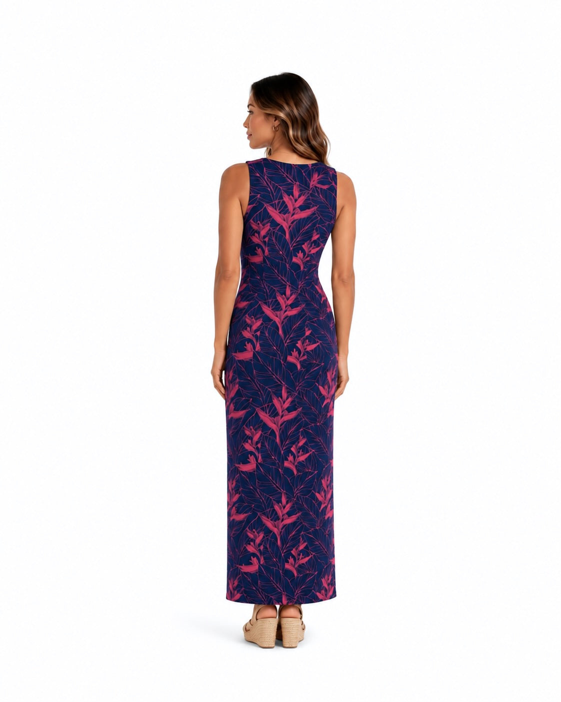 Nāhiku / Keahi Maxi Dress / Rosé on Indigo KEANI APPAREL