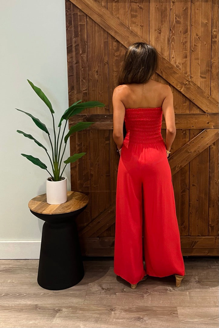 Lawai Jumpsuit / Red Coral
