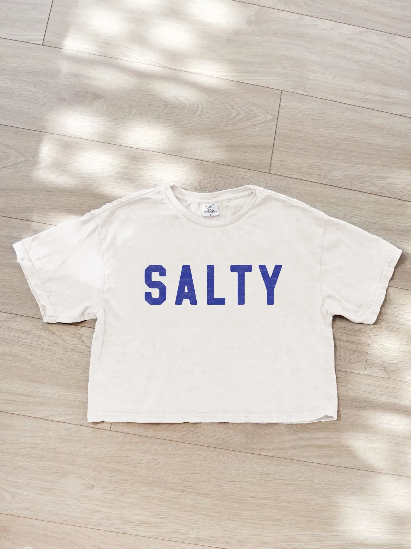 SALTY Cropped Mineral Graphic Top / Cream OAT COLLECTIVE