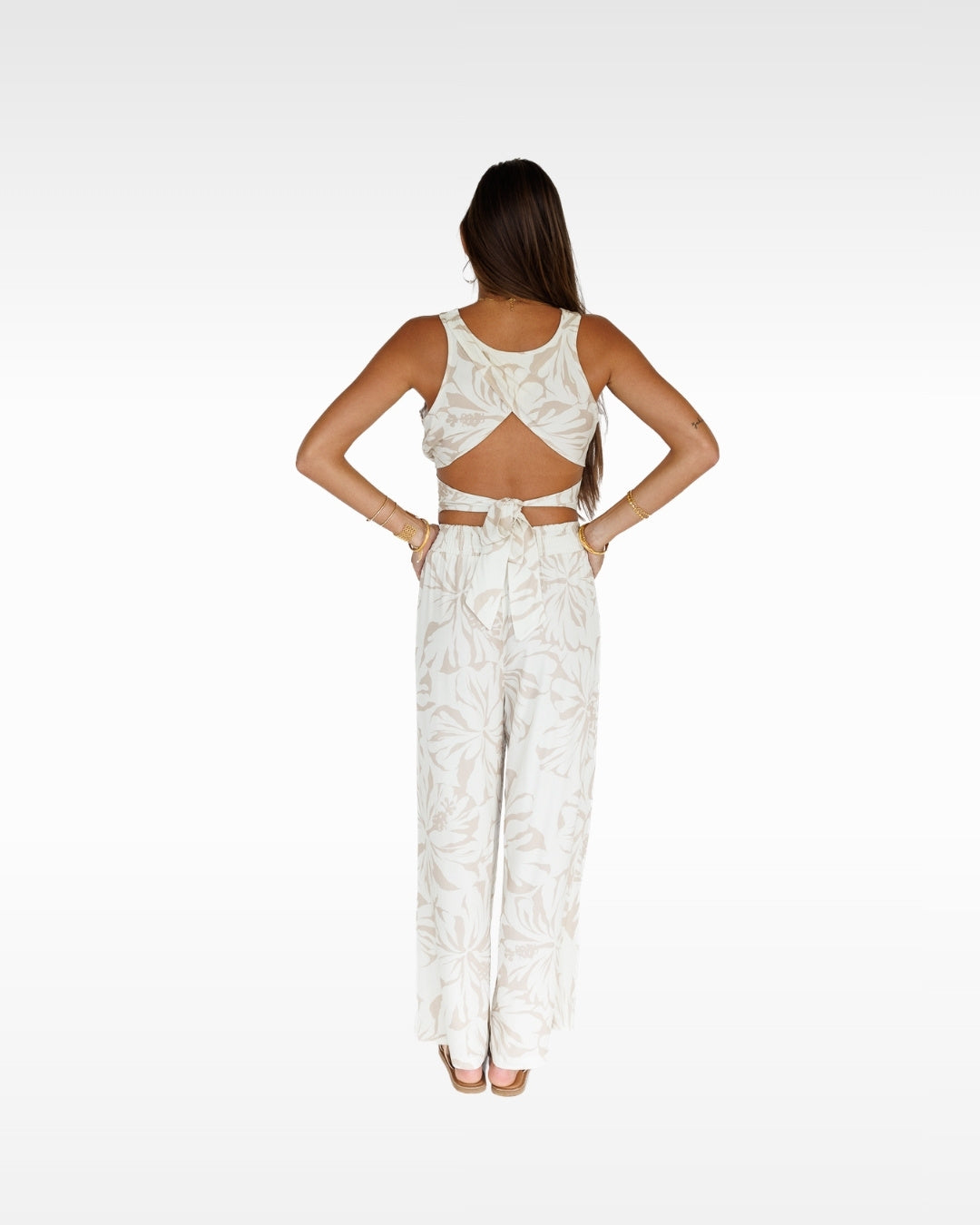 Hibiscus Kiss / Makena Resort Pant / Bamboo Shoot KEANI APPAREL