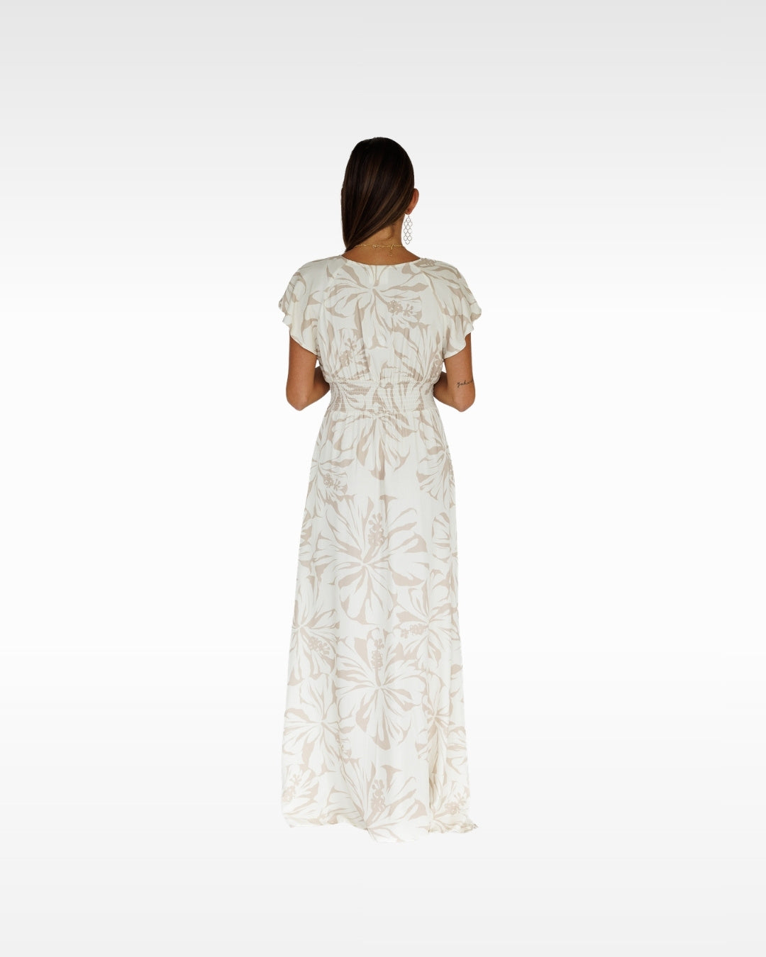 Hibiscus Kiss / Moana Maxi Dress / Bamboo Shoot KEANI APPAREL