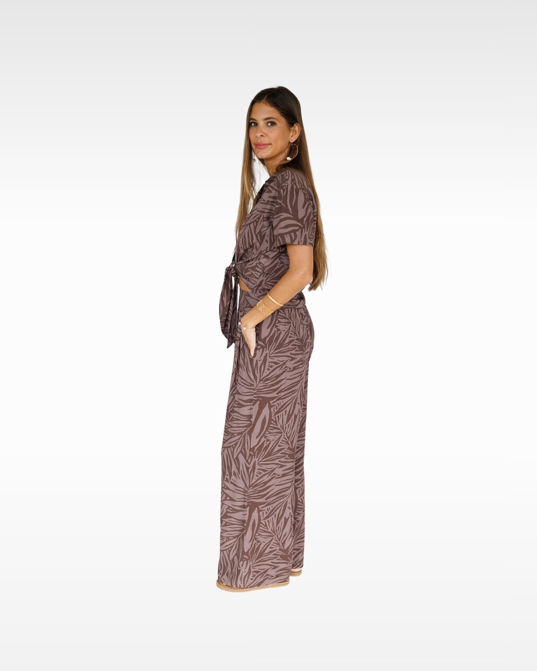 Pretty in Palms / Makena Resort Pant / Coffee Bean KEANI APPAREL