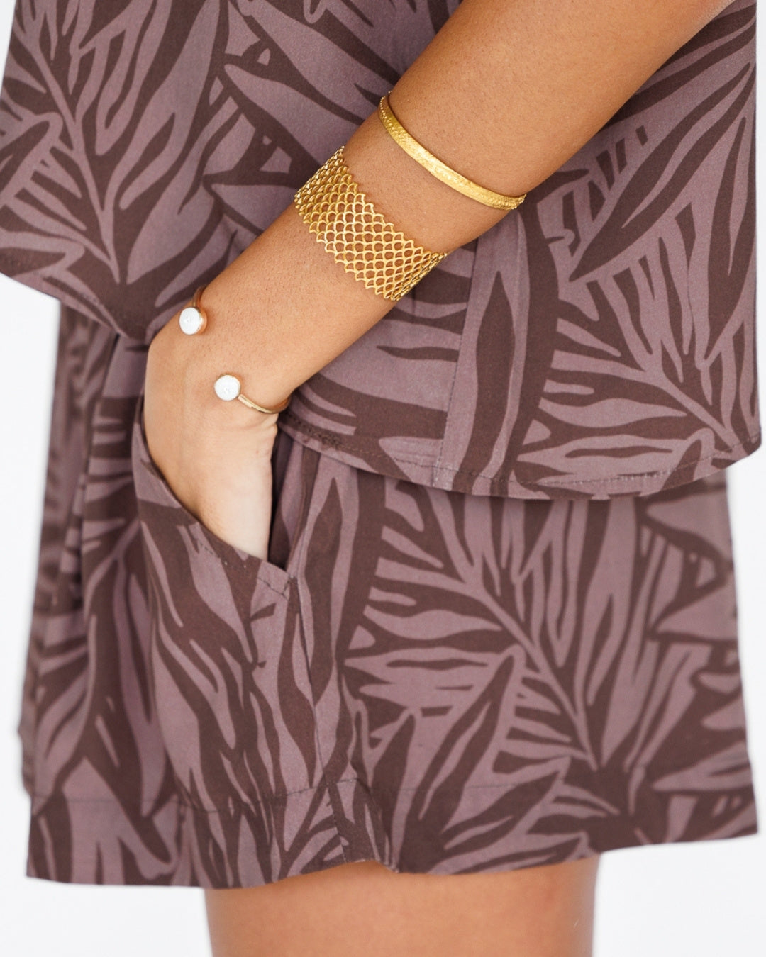 Pretty In Palms / Kailua Shorts / Coffee Bean KEANI APPAREL