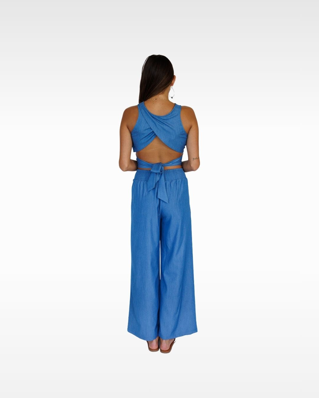 Hoku Tie-Back Top / Denim Drift KEANI APPAREL