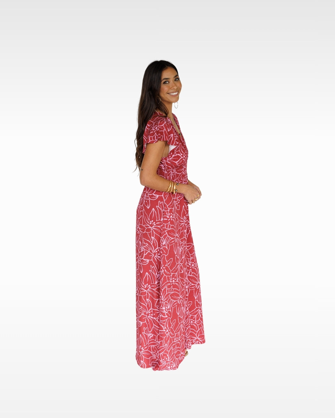 Lilinoe / Moana Maxi Dress / Dragon Fruit KEANI APPAREL