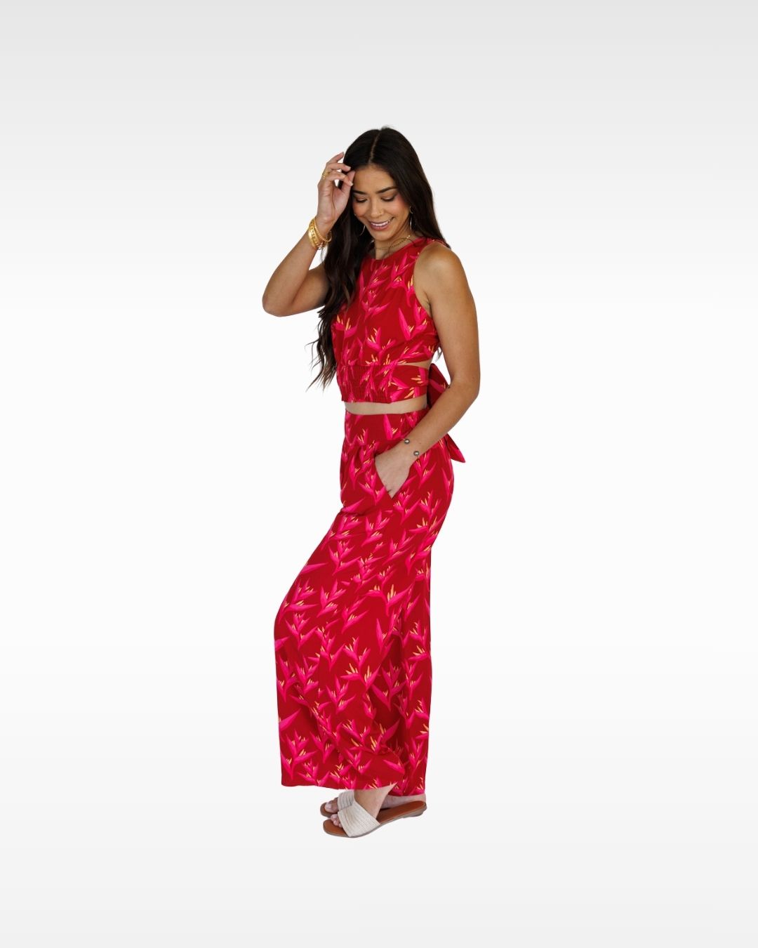 Heliconia / Hoku Tie-Back Top / Hot Tropic KEANI APPAREL