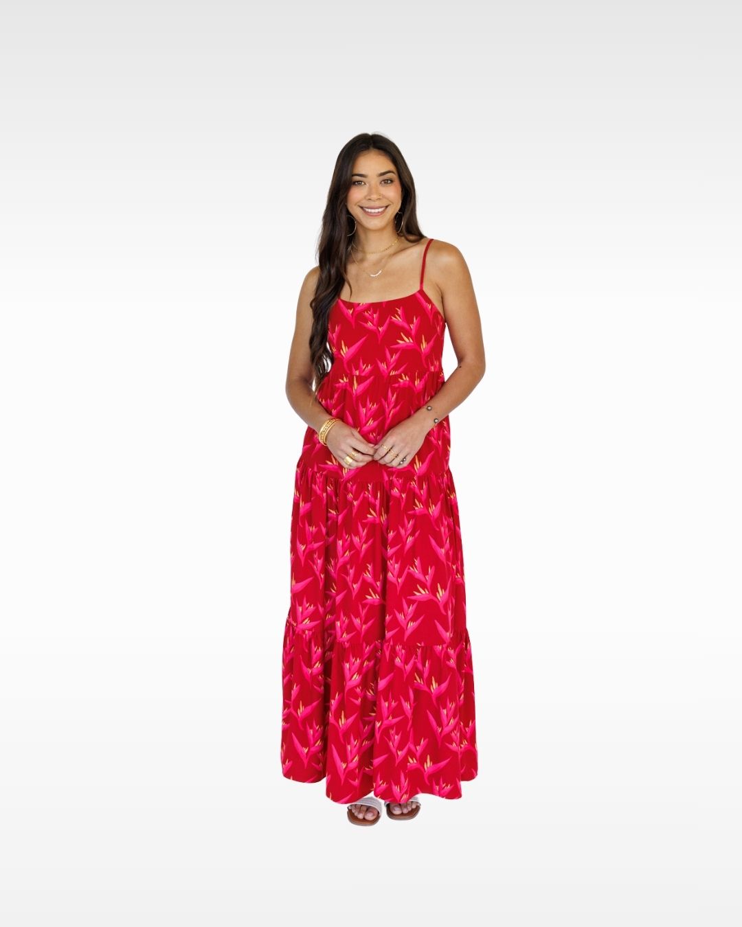 Heliconia / Haleiwa Maxi Dress / Hot Tropic KEANI APPAREL