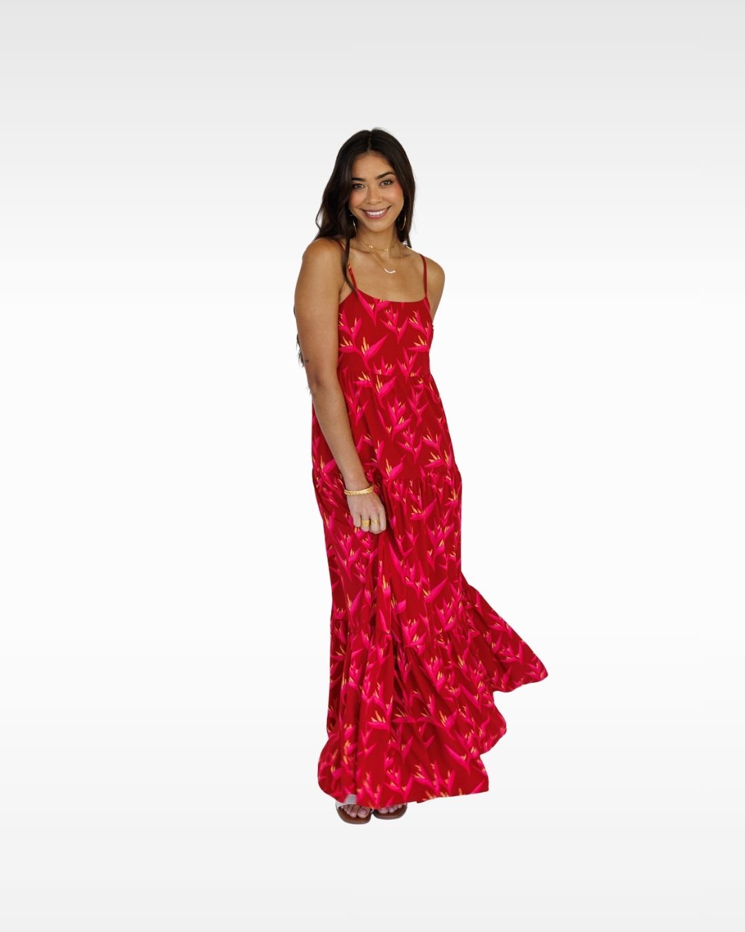 Heliconia / Haleiwa Maxi Dress / Hot Tropic KEANI APPAREL