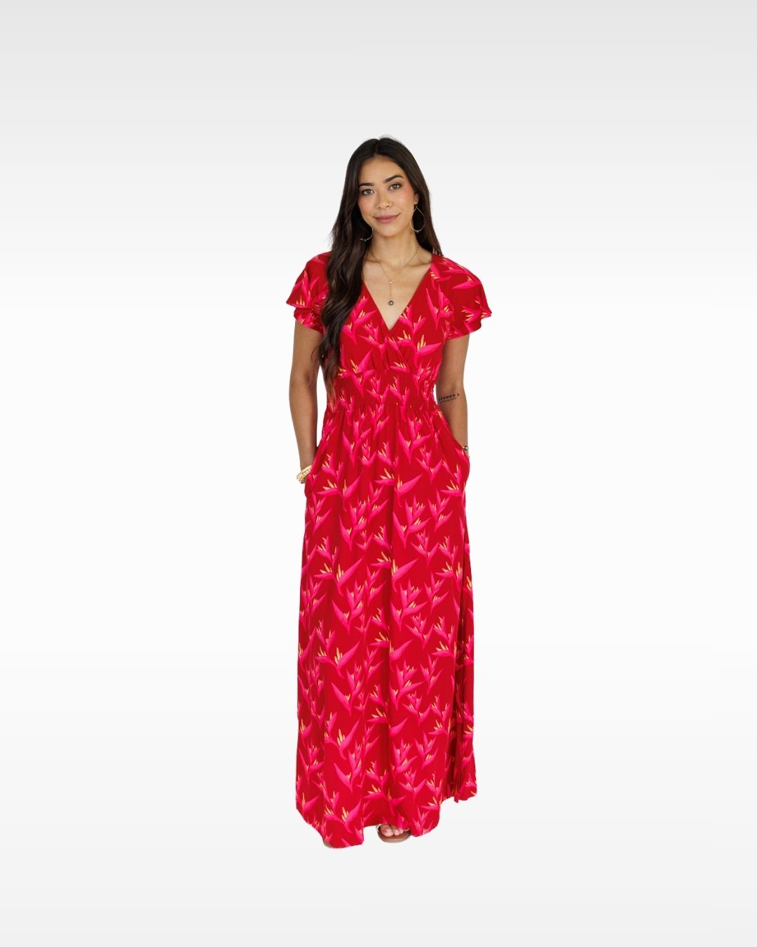 Heliconia / Moana Maxi Dress / Hot Tropic KEANI APPAREL