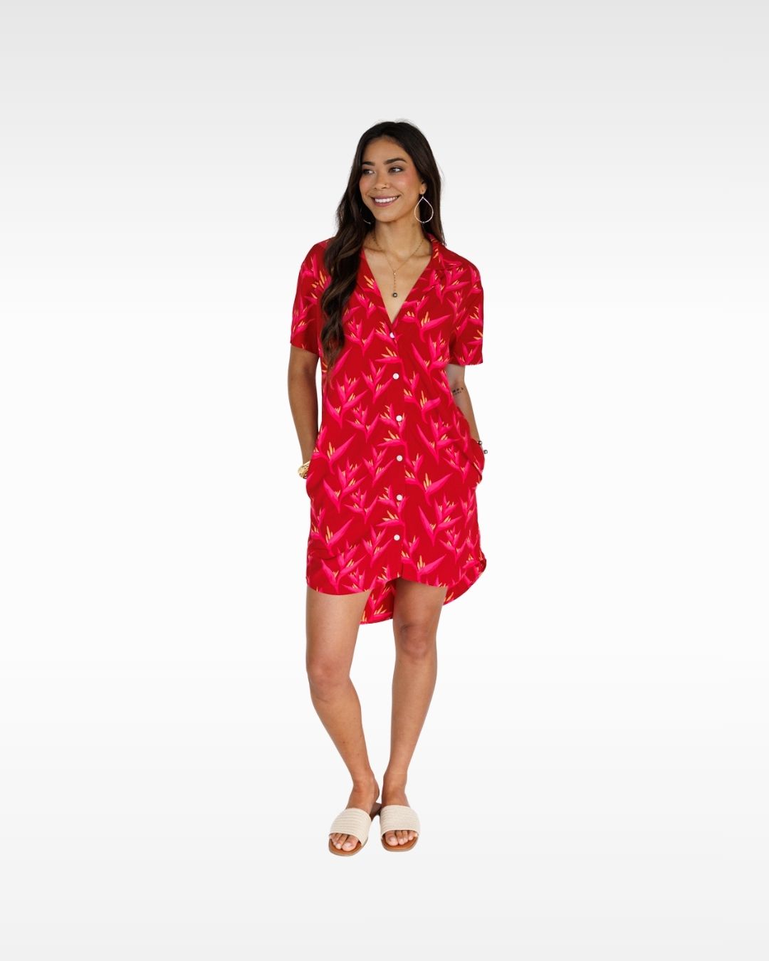 Heliconia / Paia Shirt Dress / Hot Tropic KEANI APPAREL