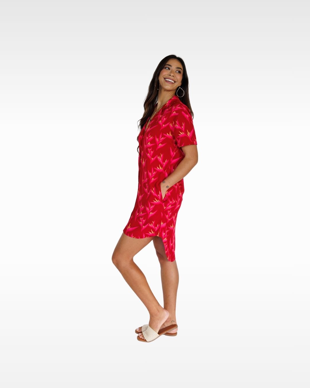 Heliconia / Paia Shirt Dress / Hot Tropic KEANI APPAREL