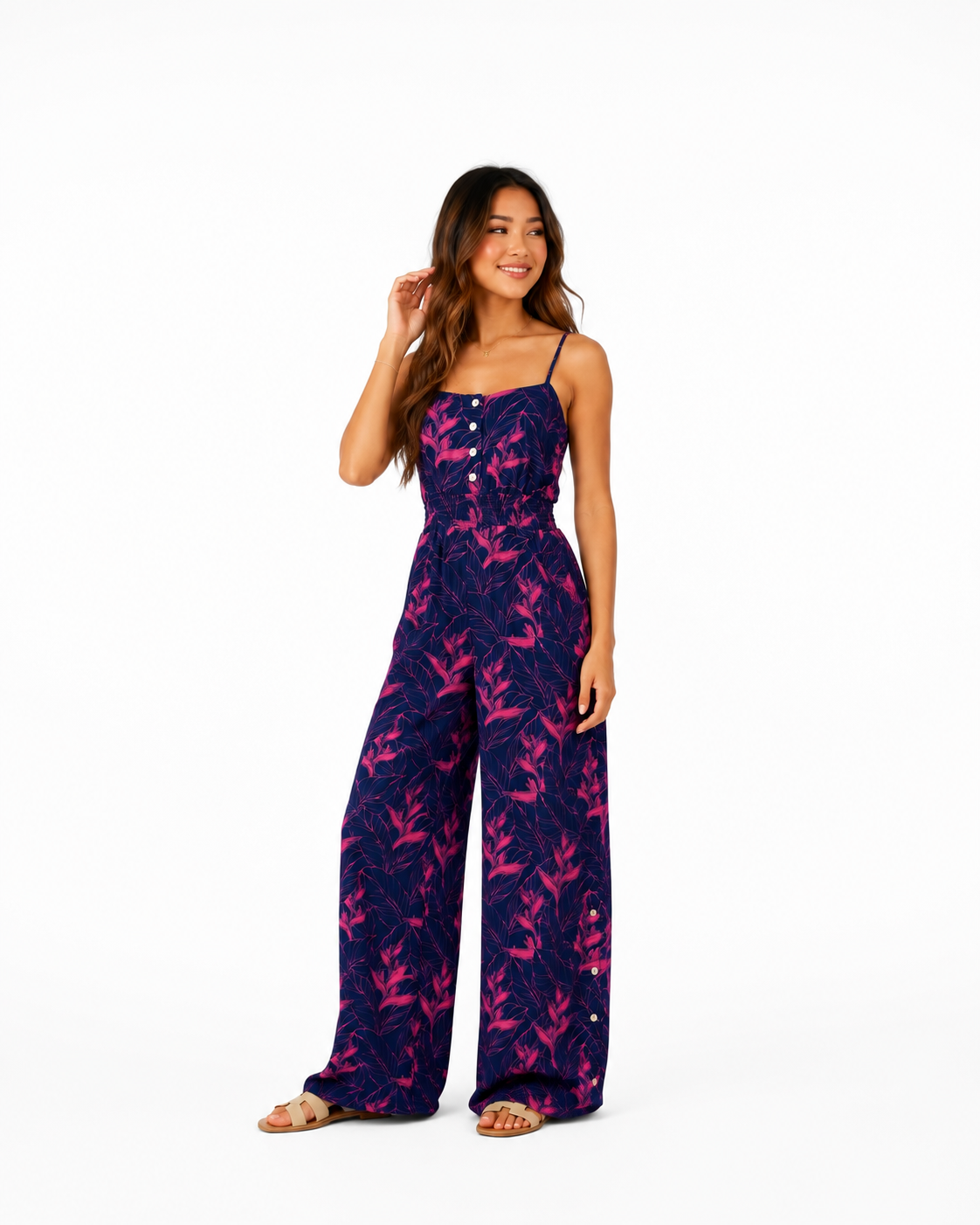 Nāhiku / Lahaina Jumpsuit / Rosé on Indigo / Extra Long KEANI APPAREL