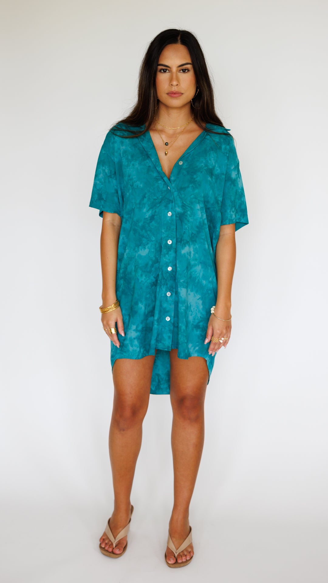 Maui Shirt Dress / Jade