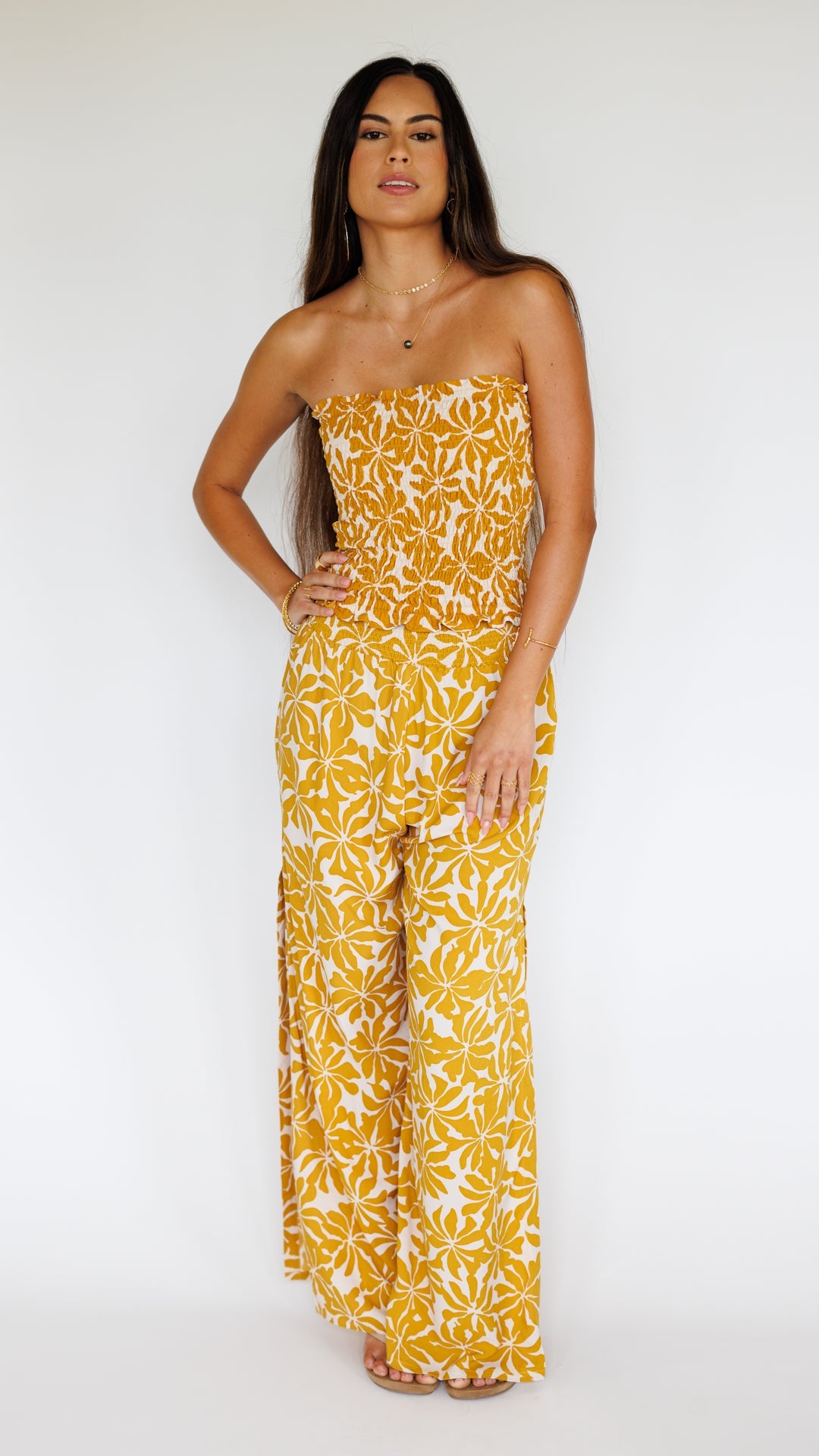 Yara Long Bandeau Top / Aloha Sunset Khush Clothing