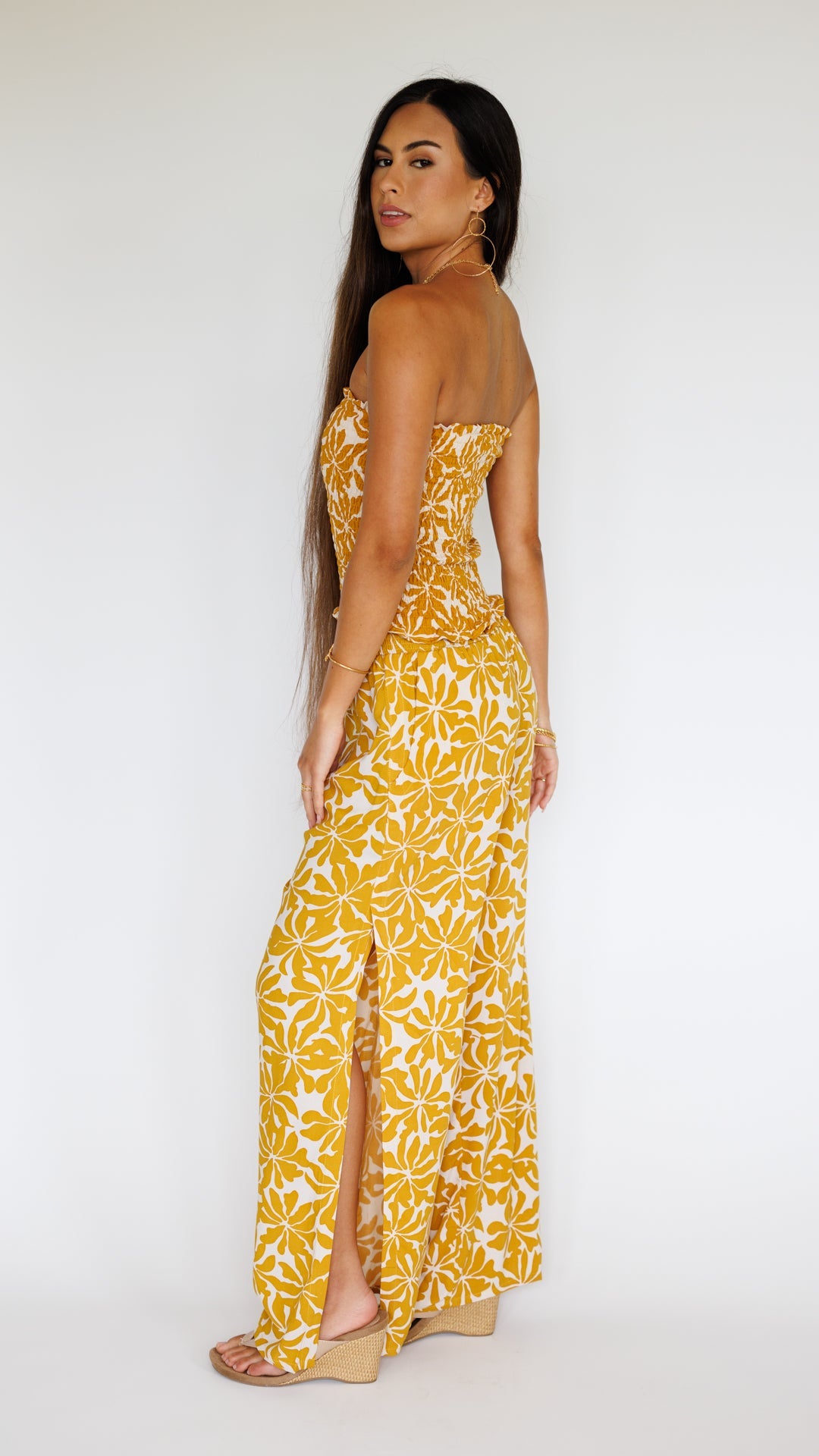 Yara Long Bandeau Top / Aloha Sunset Khush Clothing