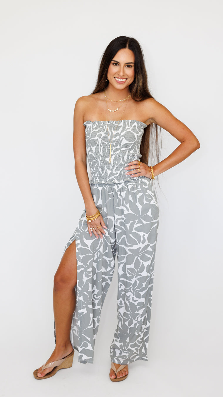 Yara Long Bandeau Top / Honolulu Silver Khush Clothing