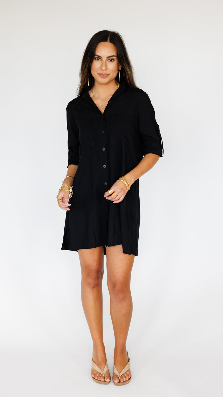 Chemise Dasha / Solid Black Khush Clothing