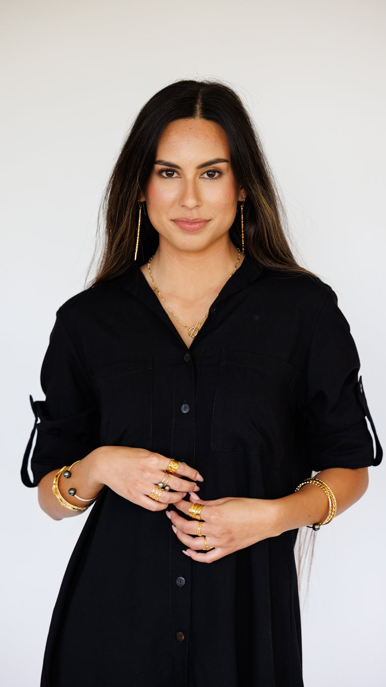 Chemise Dasha / Solid Black Khush Clothing