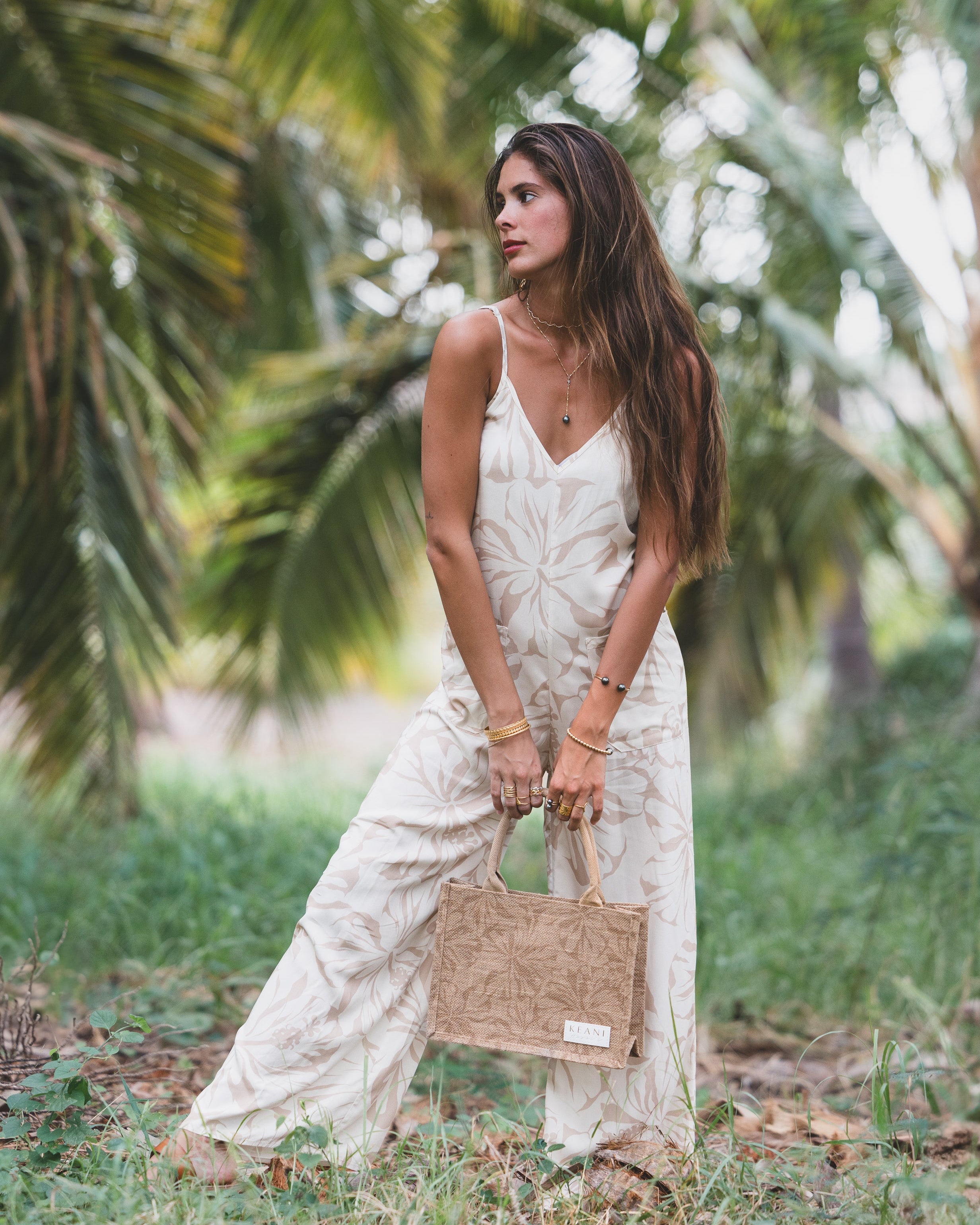 Keani Hawai'i Hibiscus Jute Bag / Small KEANI HAWAI`I