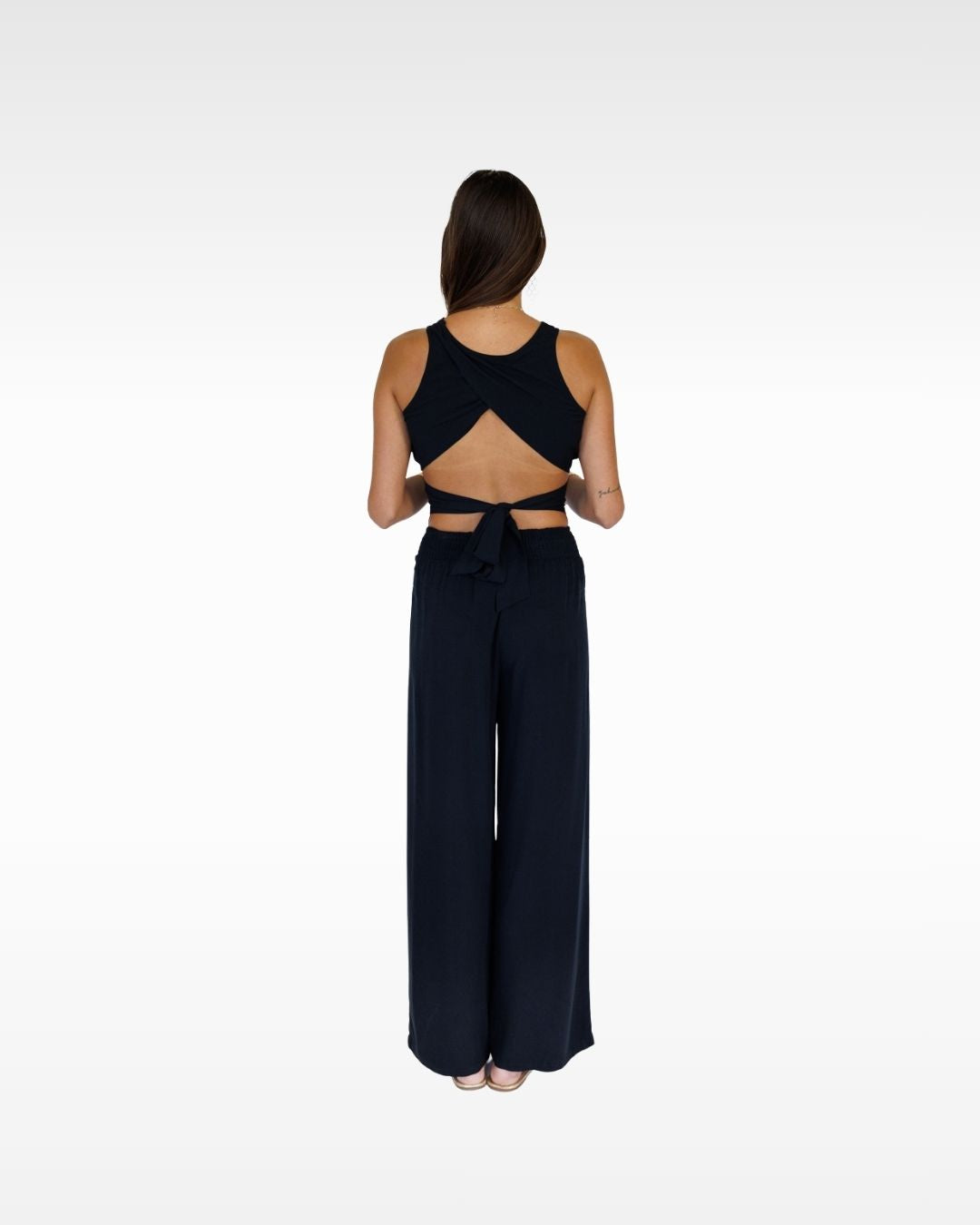 Hoku Tie-Back Top / Midnight KEANI APPAREL