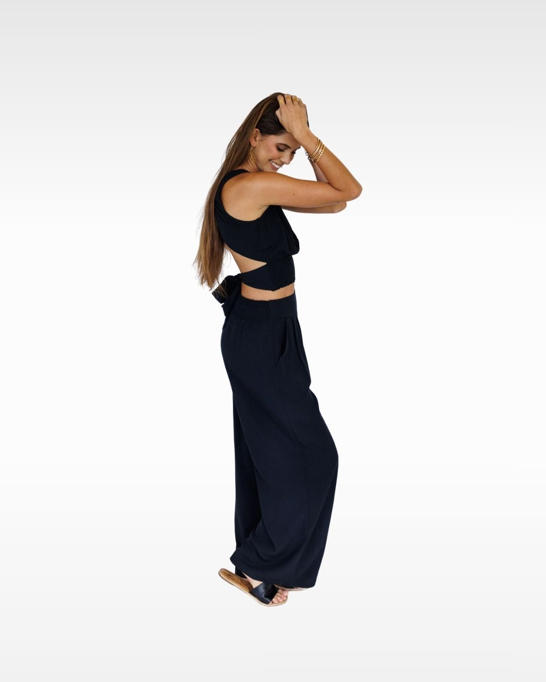 Hoku Tie-Back Top / Midnight KEANI APPAREL