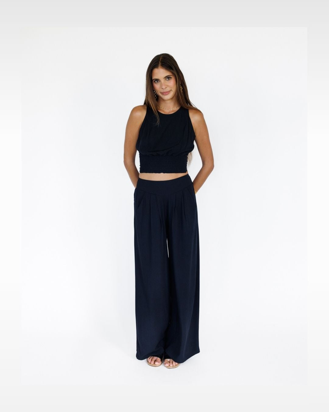 Hoku Tie-Back Top / Midnight KEANI APPAREL