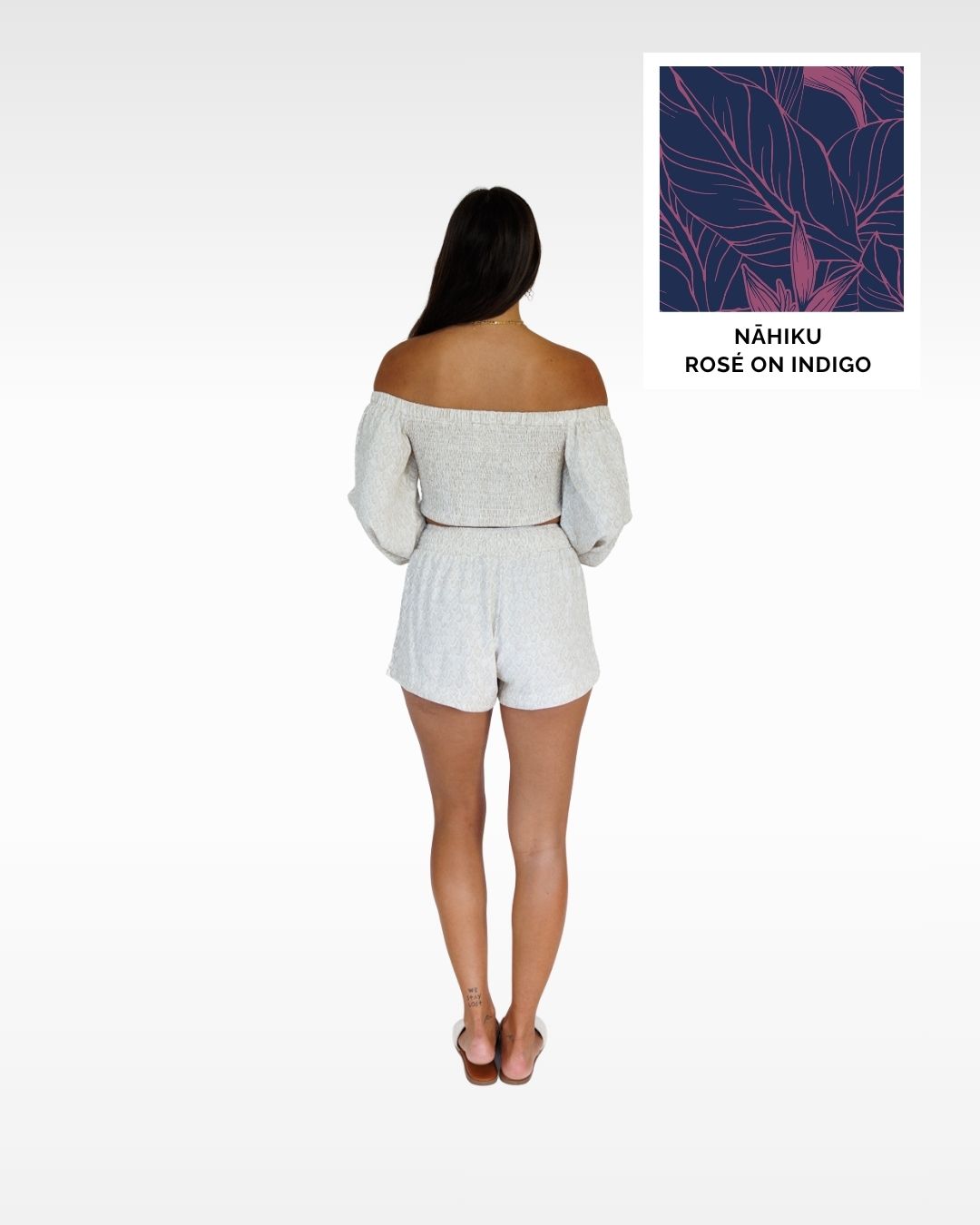Kailua Shorts / Nāhiku / Rosé on Indigo KEANI APPAREL