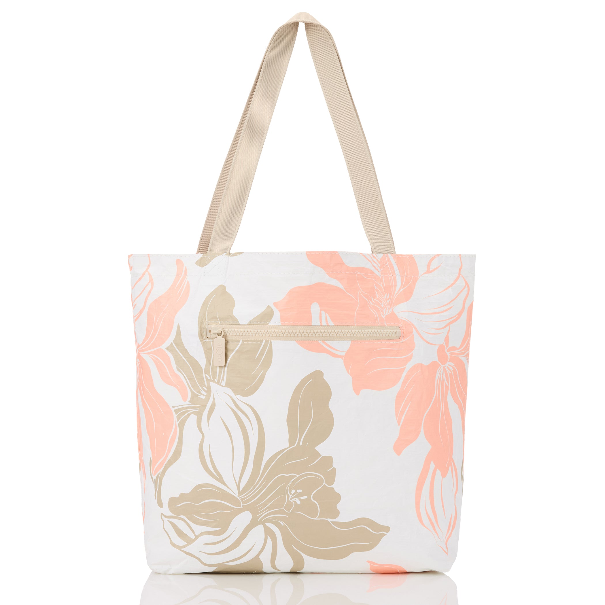 Plumeria Lei Reversible Tote / Peachy