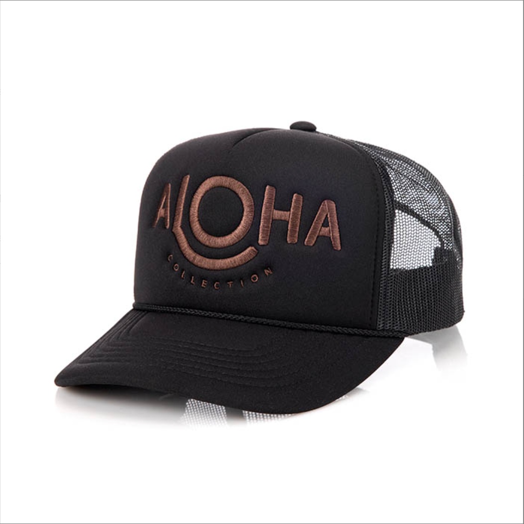 ALOHA Trucker / Toffee &  Black Aloha Collection