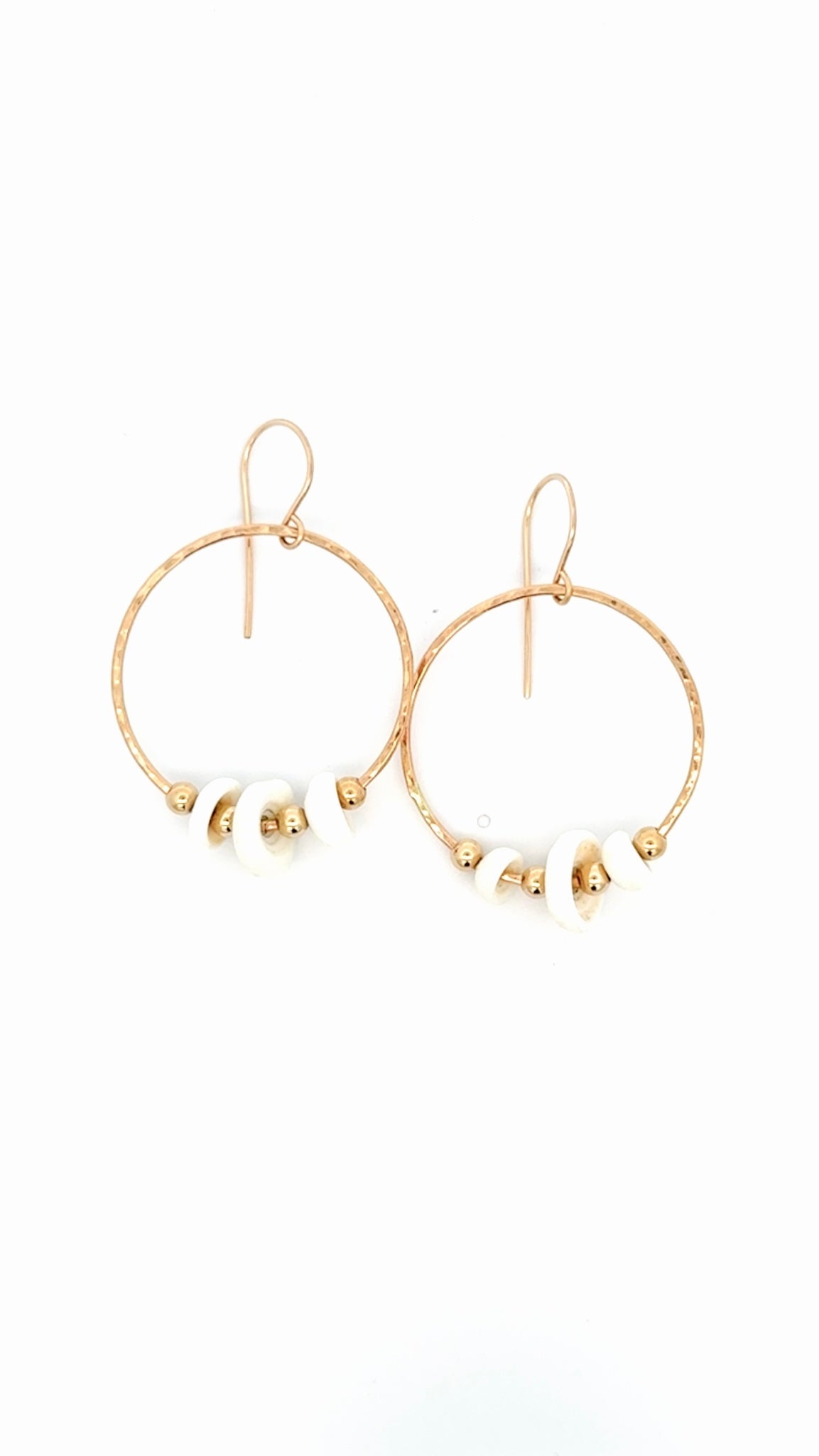 Small Rustic Puka Boho Hoops KEANI JEWELRY