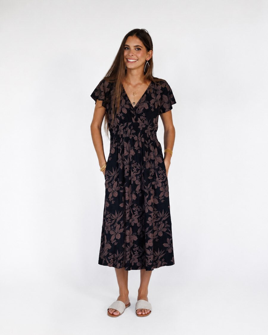 Garden Isle / Moana Midi Dress / Midnight KEANI APPAREL