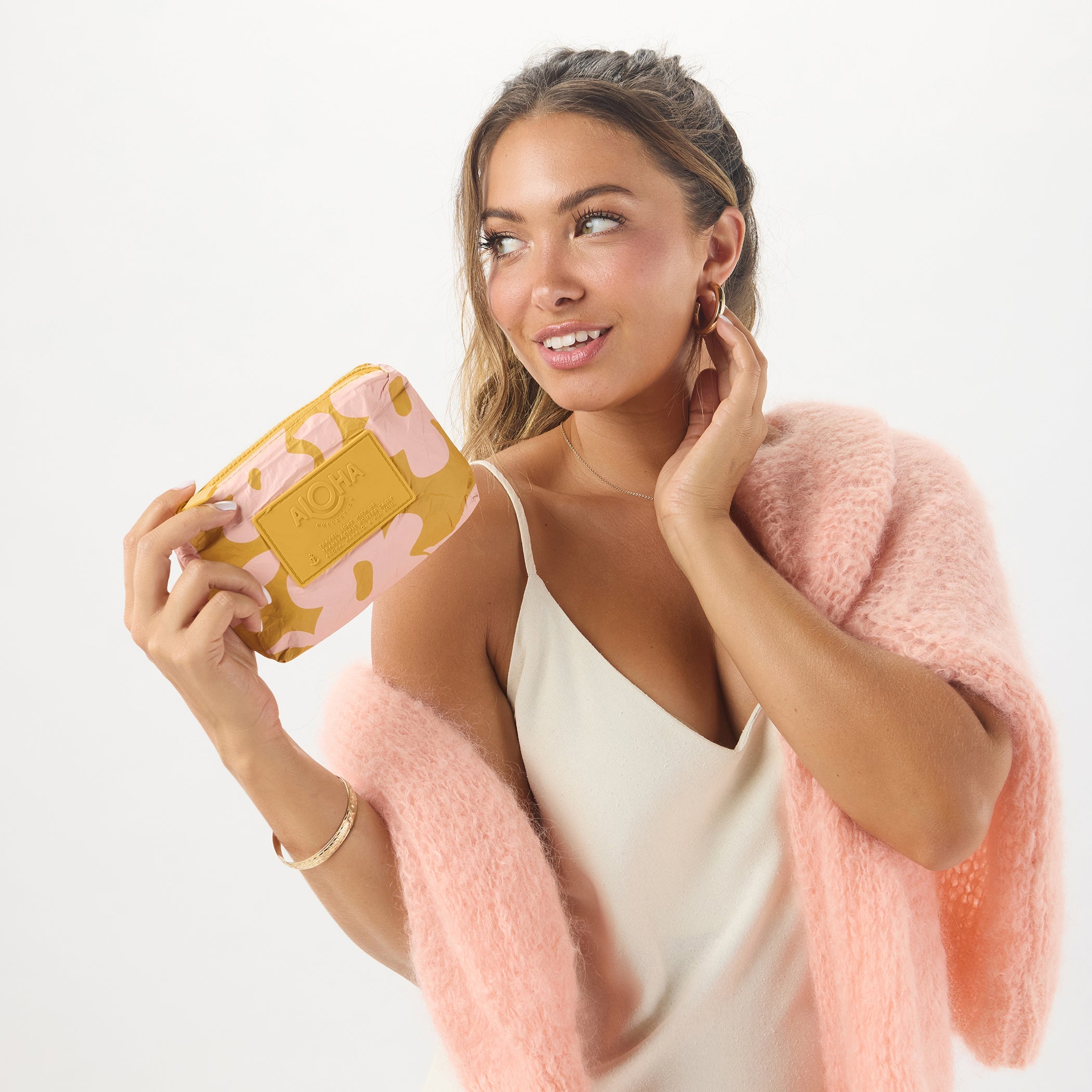 Fall Flowers Mini Pouch /  Hey Girl & Hot Mustard Aloha Collection