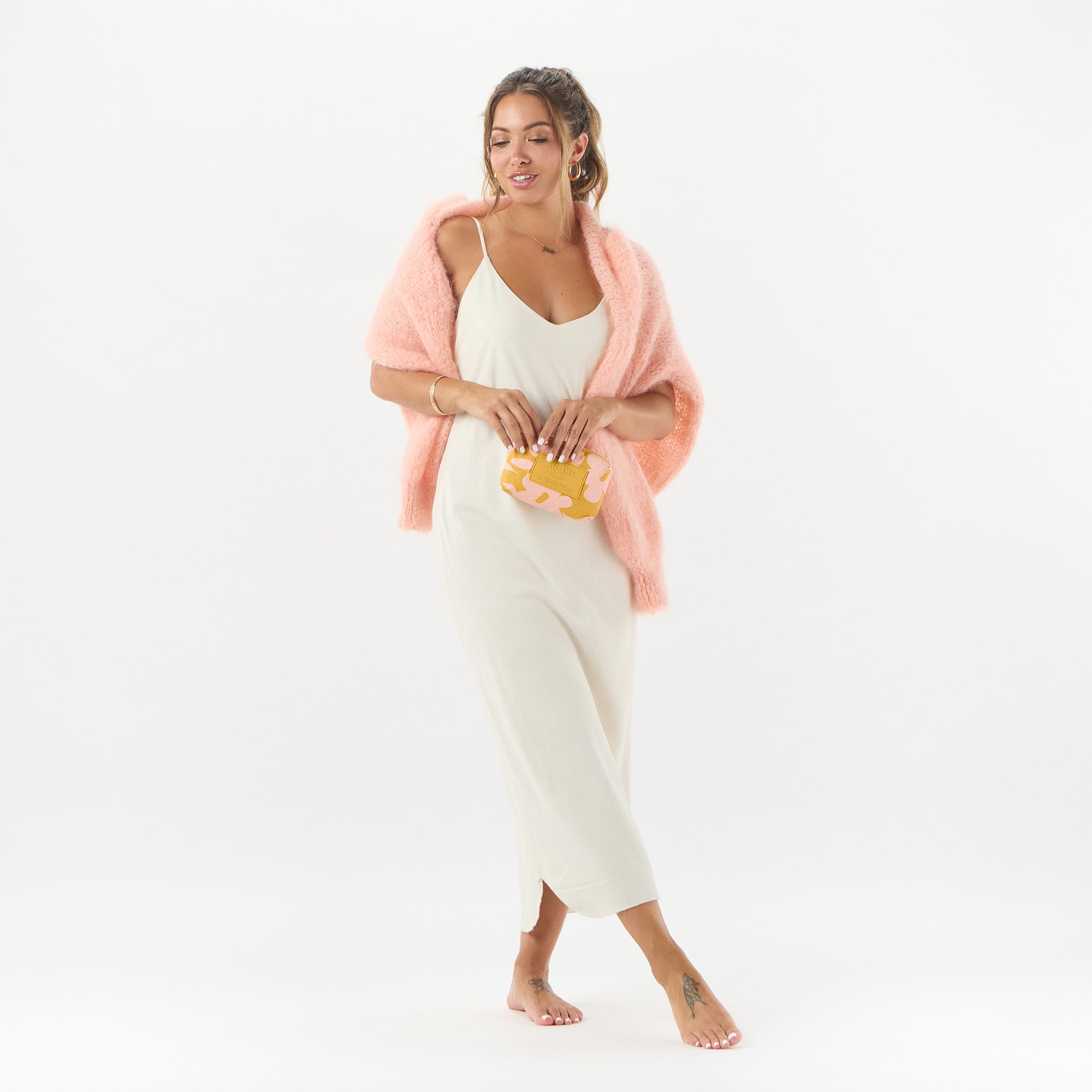 Fall Flowers Mini Pouch /  Hey Girl & Hot Mustard Aloha Collection