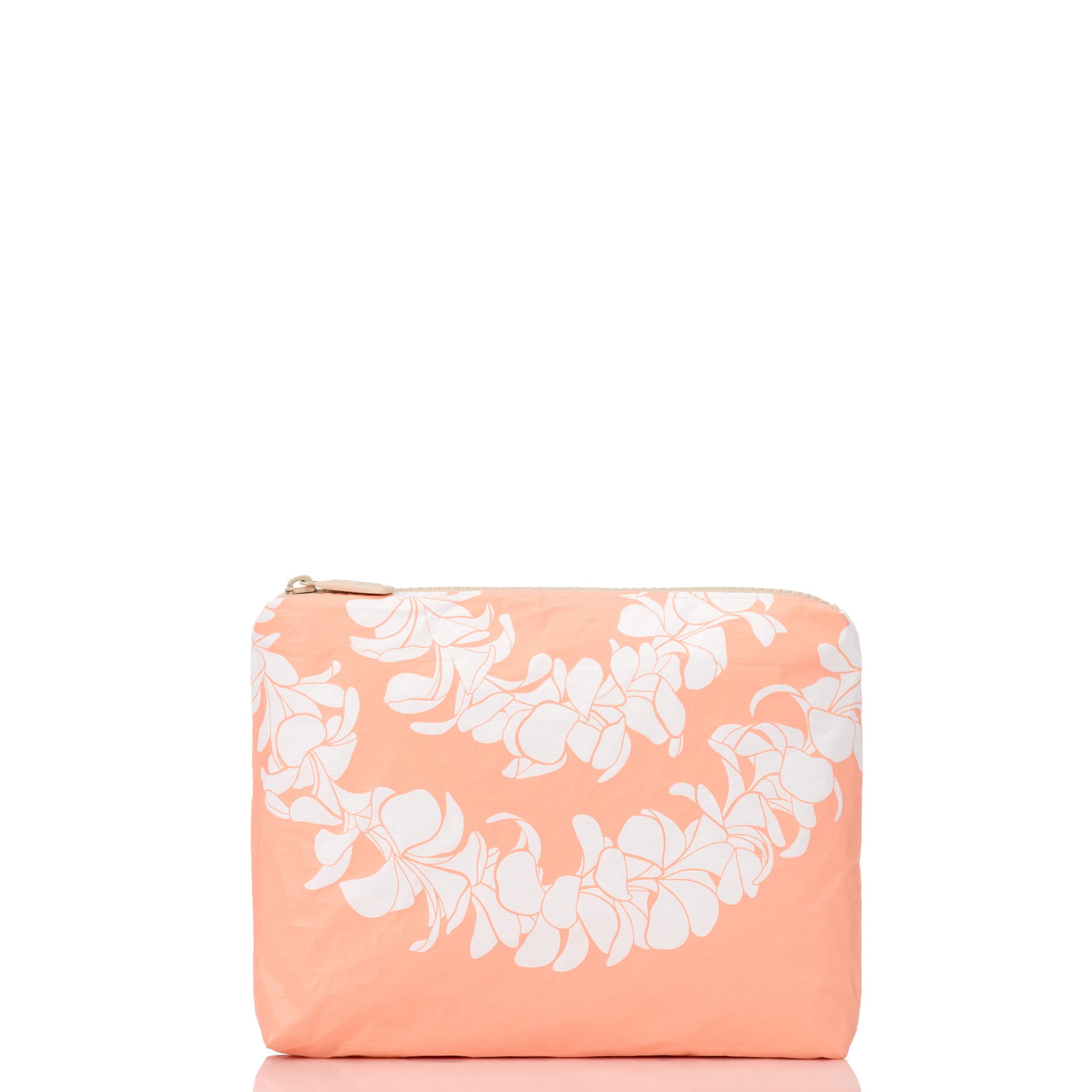 Plumeria Lei Small Pouch / Peachy