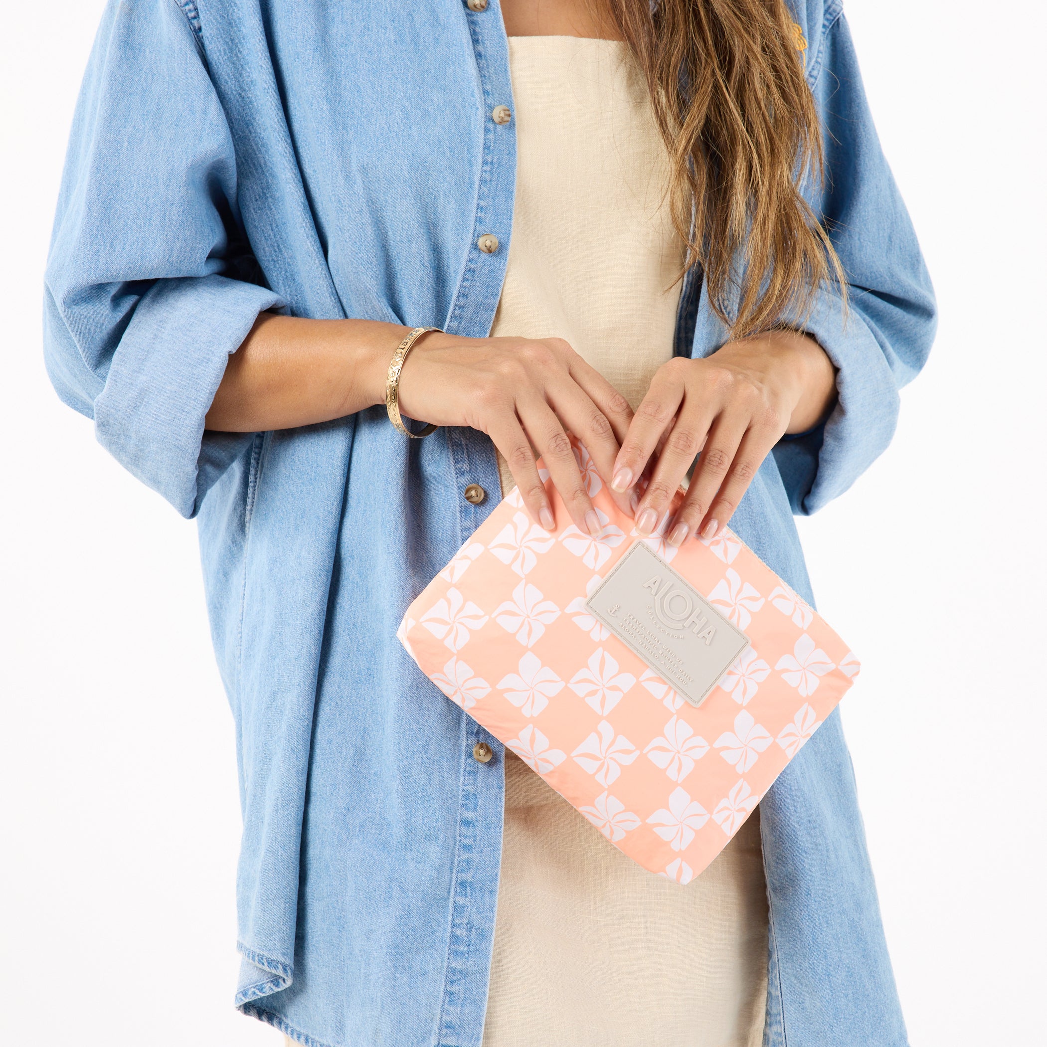 Pua Check Small Pouch / Peachy Aloha Collection