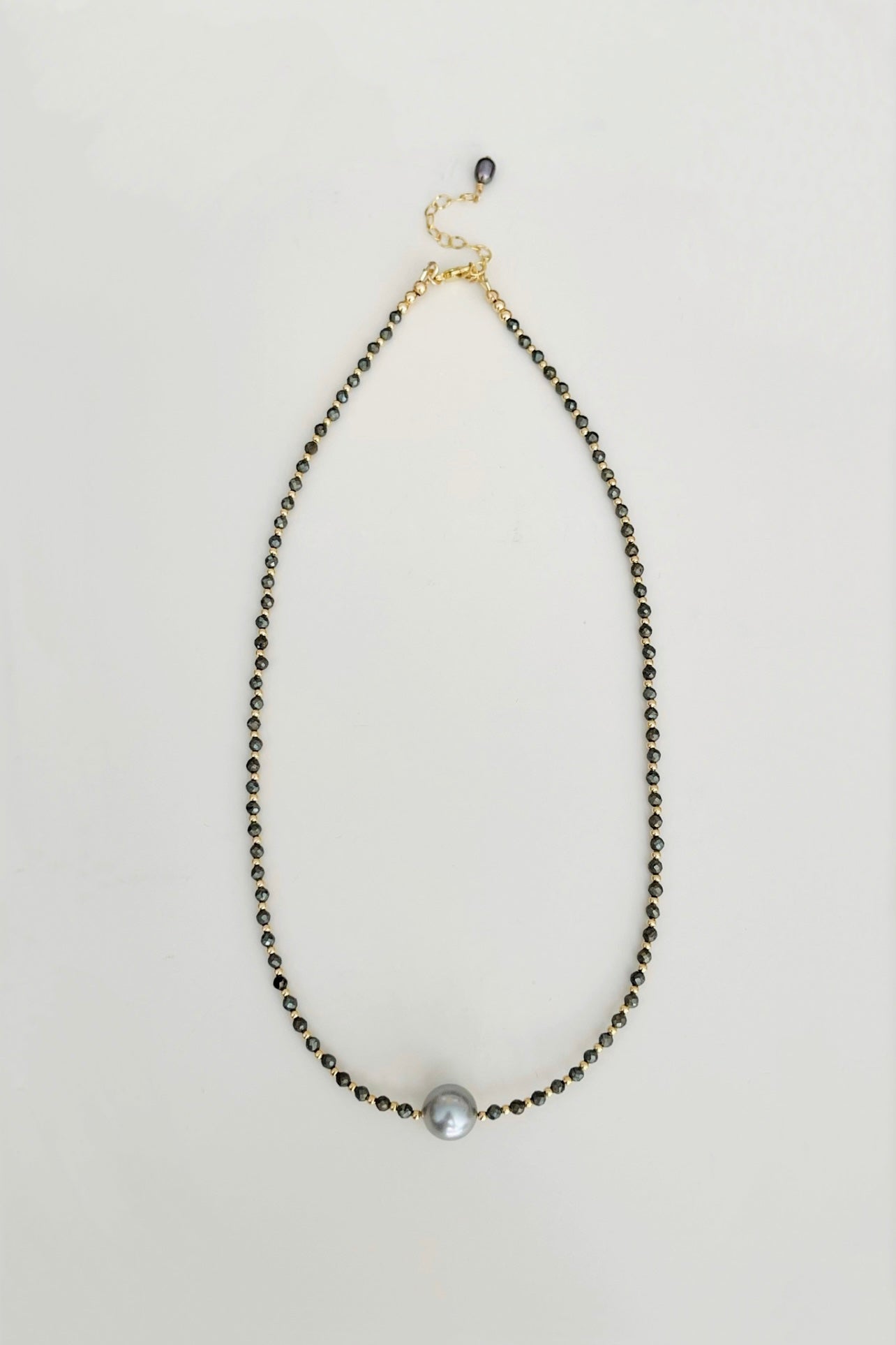 Tahitian Pearl Pyrite Necklace