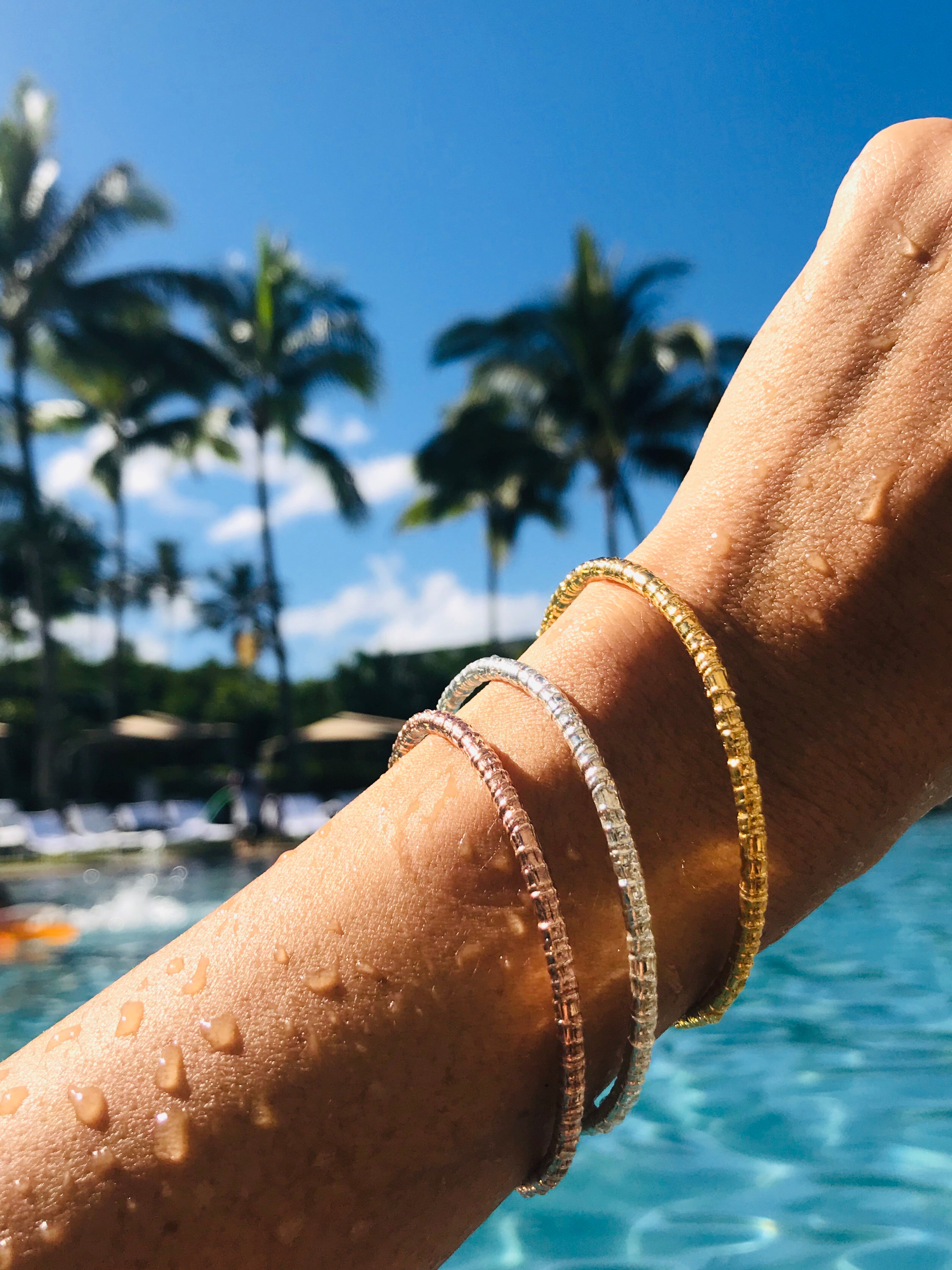 Coco Bangle, inspired by the texture of a coconut tree, Keani Hawai'i