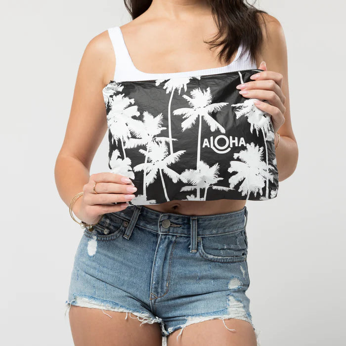 Coco Palms Mid Pouch / White & Black