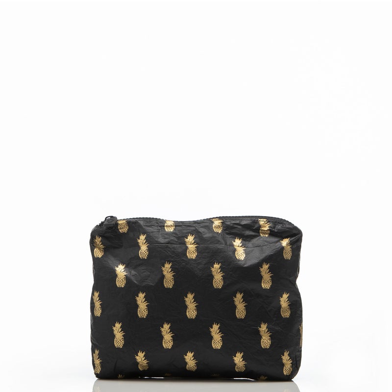 Pineapple Royale Small Pouch / Gold & Black